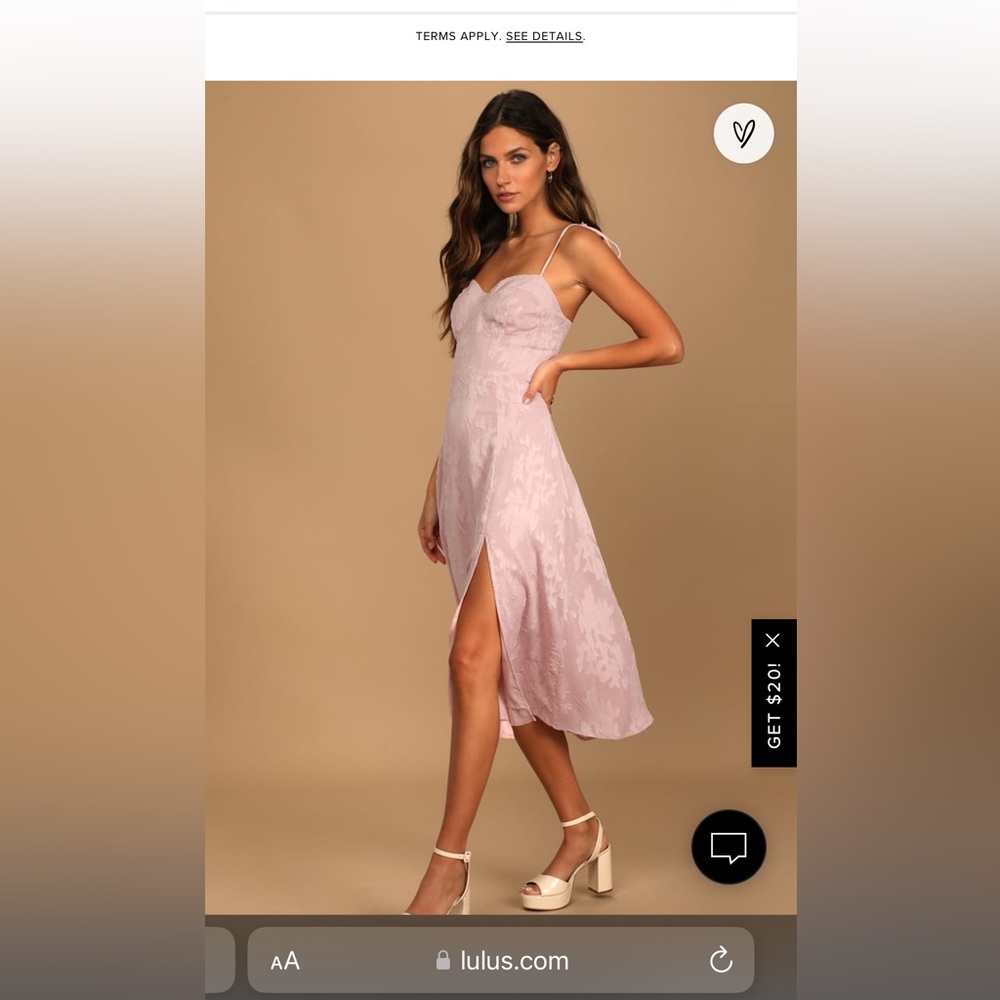 Lulus pink floral dress super cute with tied straps